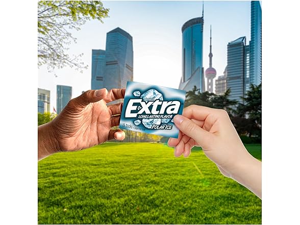 10PK EXTRA Polar Ice Chewing Gum Packs, Sugar Free