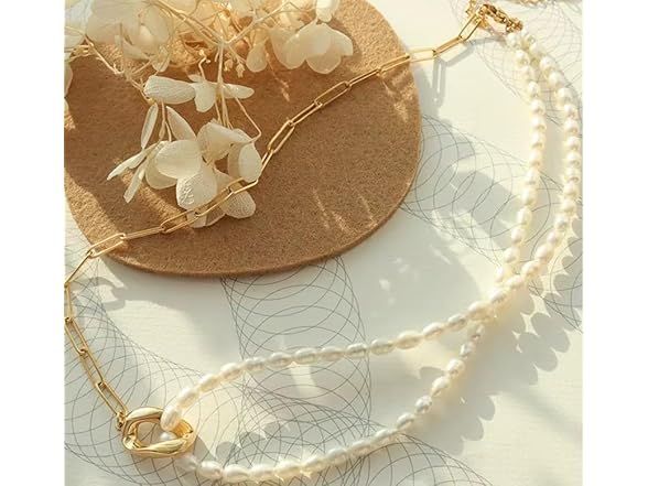 Pearl Pendant Necklace Gold Plated