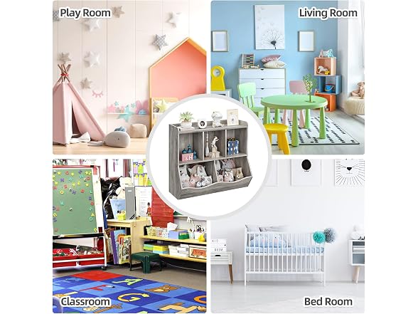 GAOMON Kids Toy Bookshelf Storage, Grey