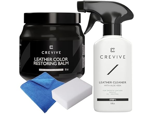 Leather Recoloring Balm Black & Leather Cleaner