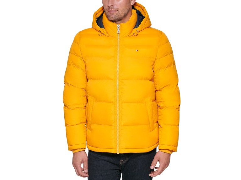 Tommy Hilfiger Men's Hooded Puffer Jacket, Arctic Yellow, X-Large
