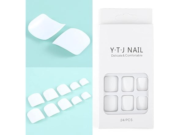 ELABEST Matte False Toe Nails