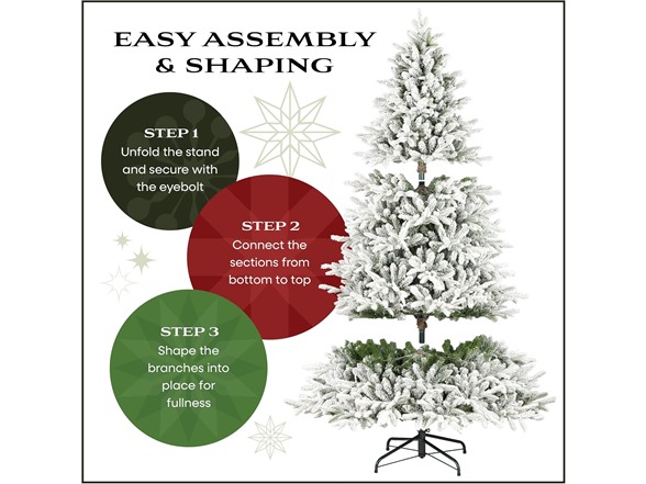 National Tree Company Pre-Lit Flocked Acacia Tree