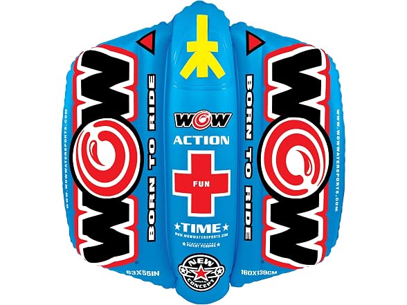 WOW Sports Zig Zag Towable Inflatable Tube, Multi