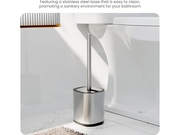 Home Zone Living Toilet Brush with Automatic Lid