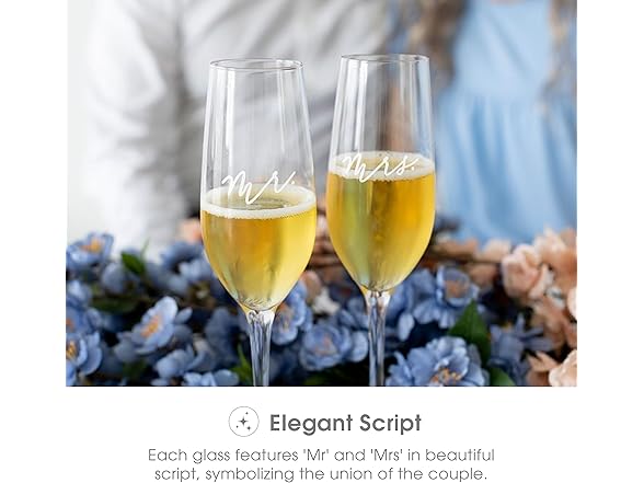 Pearhead Mr. & Mrs. Champagne Flute Set