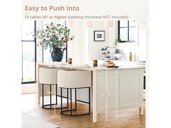 3 Linen Color Counter Height Bar Stools