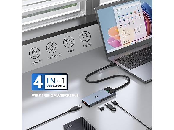 Tymyp 4-in-1 USB Multiport Adapter