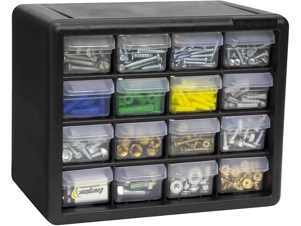 Akro-Mils 16-Drawer Plastic Drawer Storage Cabinet for Gar