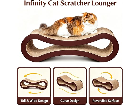 FluffyDream Cat Scratcher Cardboard, Infinity