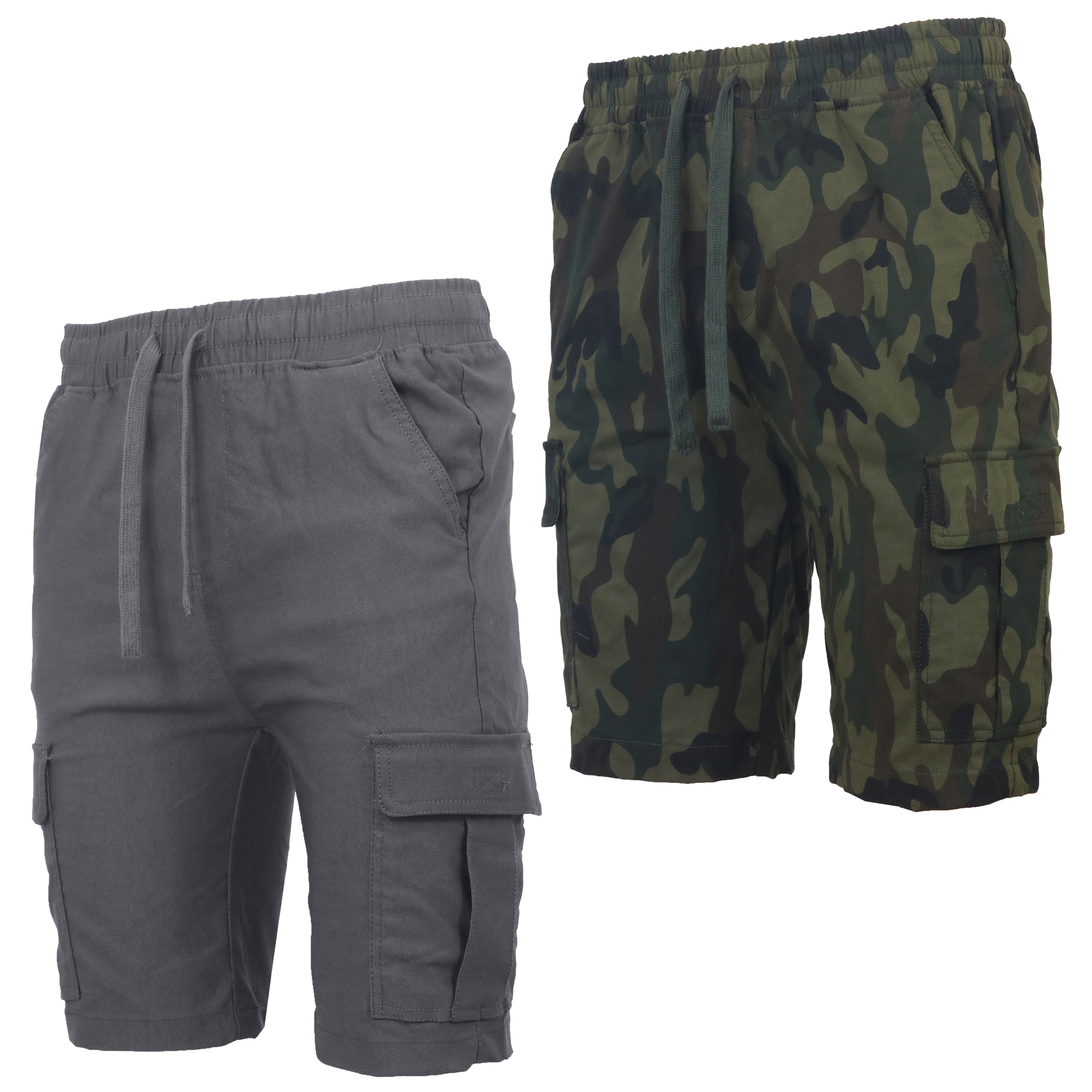 2Pk Mens Super Stretch Cargo Shorts - Gallery 23