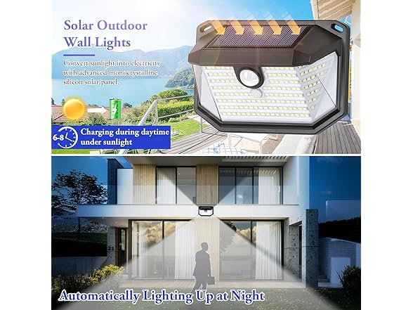 Solar Motion Sensor Lights 2-Pack -Choose Color