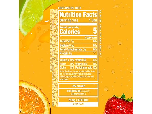 12PK Sparkling Ice Caffeine Strawberry Citrus