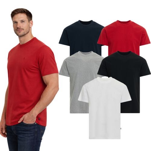 5Pk Mens Crew Neck Cotton T-Shirt - Gallery 9
