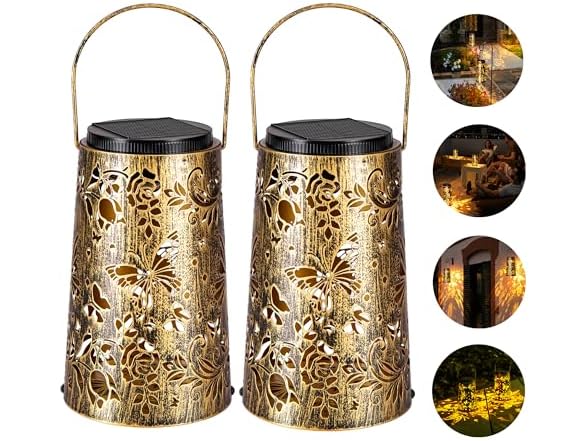 Dual-Color Solar Lantern Outdoor Hanging
