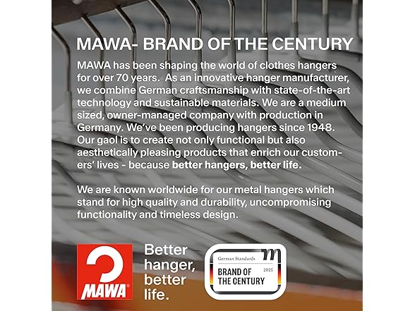 MAWA Non-Slip Space-Saving Hanger 4Pk