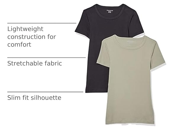 Amazon Essentials Women 2-pack Slim-fit T-shirt