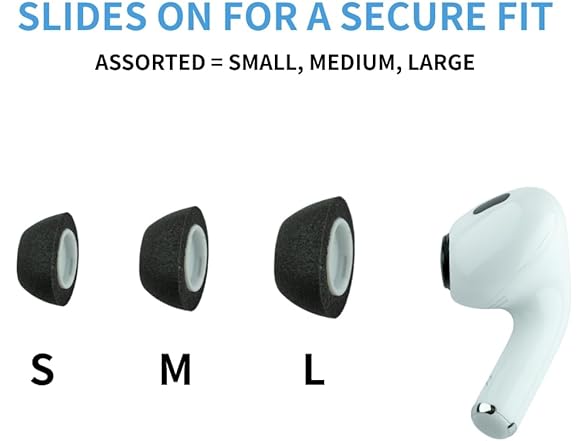 (3 Pairs) Comply Memory Foam Earbud Tips for Apple AirPods Pro 1 & 2