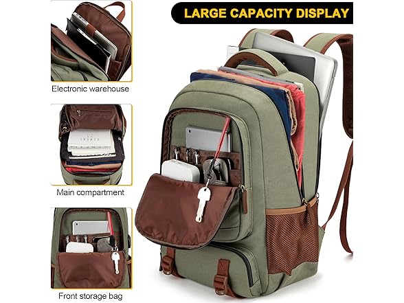 Green 17.3" Laptop Backpack