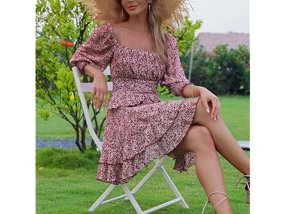 Exlura Women (XL) Ruffle Sun Dress Sundress Dress