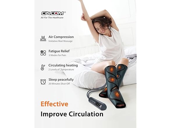 CINCOM Leg Massager with Heat and Compression
