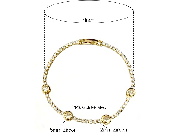 Generic Women's Tennis Bracelets 14K gold