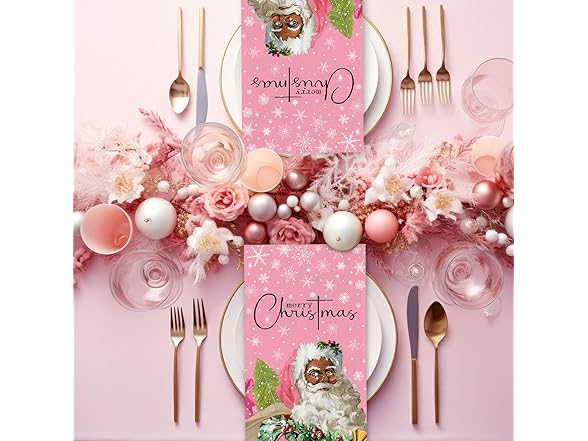 Kamiilah 60 Pink Santa Claus Napkins