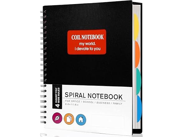 Yoment Spiral Notebook 8.5'' x 11'' Wide Line
