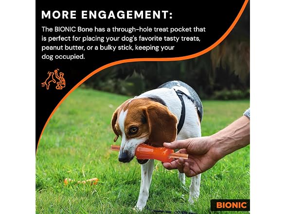 BIONIC Bone Dog Toy for Dogs Between 30-60+