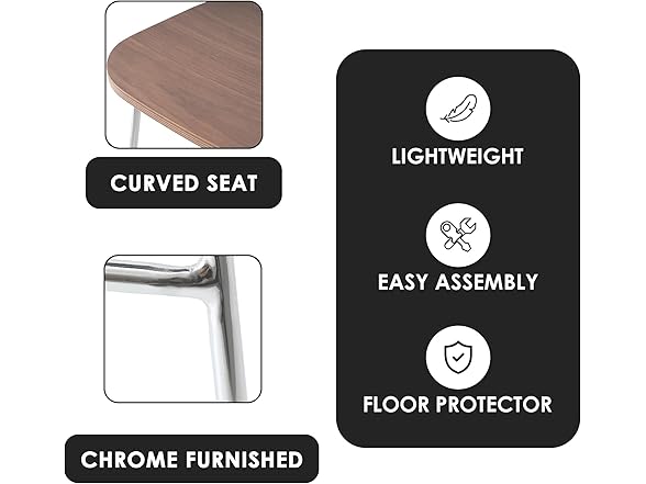 LeisureMod Melrose Walnut Counter Stool