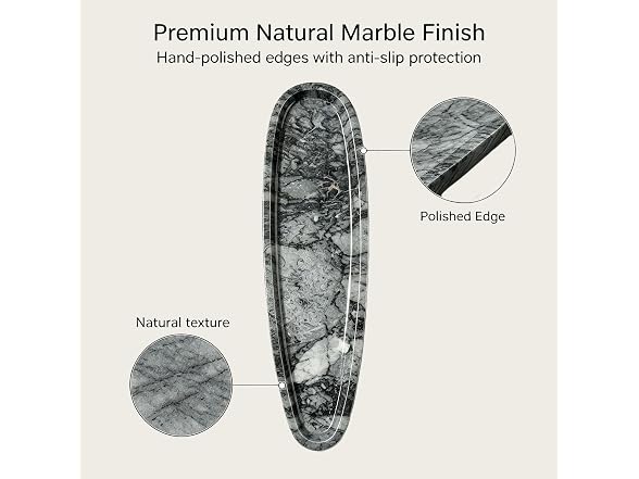 Natural Marble Vanity Tray, 16.6"x4.6"