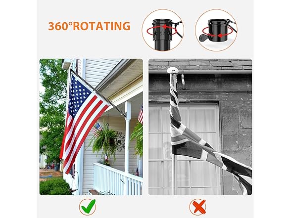 YeYeBest Flag Pole, 6 FT Flag Pole Kit