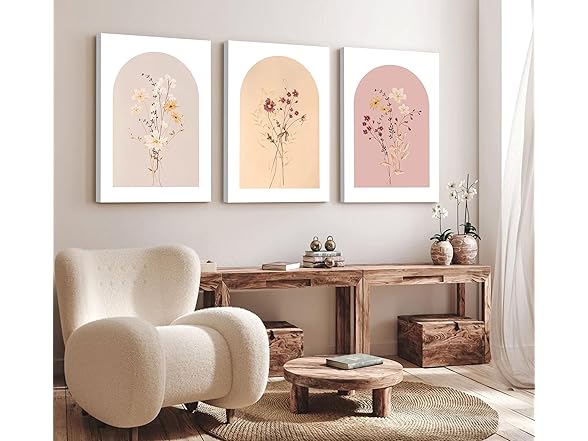 Framed Watercolor Wildflower Wall Art