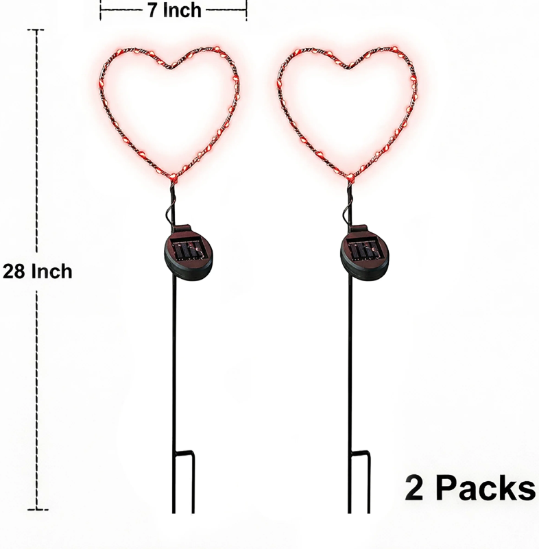 Touch Of ECO Solar Powered LED Garden Stake- Heart - Gallery 17