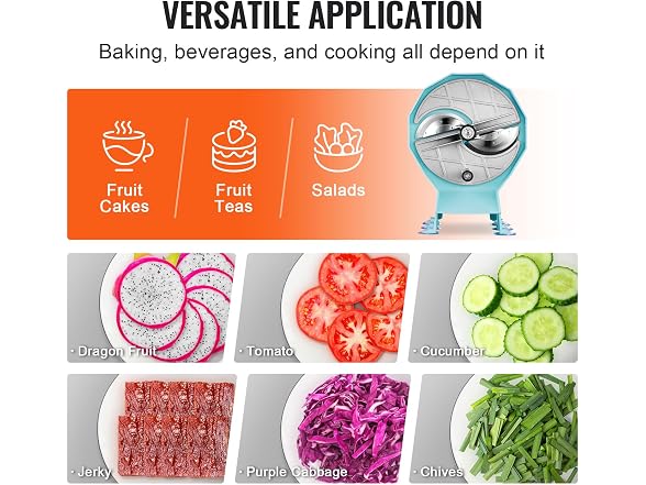 VEVOR Manual Vegetable Fruit Slicer, 0-0.5"/0-12mm