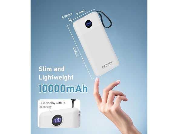 EEIVOL Charger Power Bank 4 Cables