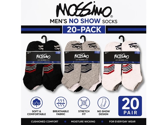 20-Pairs Mossimo No Show Socks