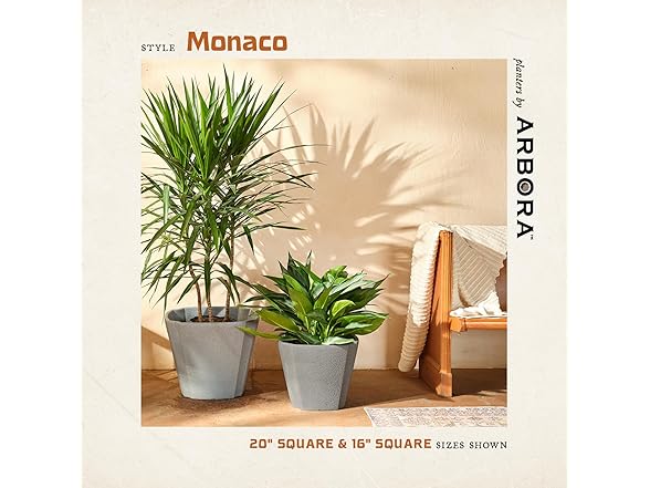 ARBORA 16 Monaco Square Polyresin Planter