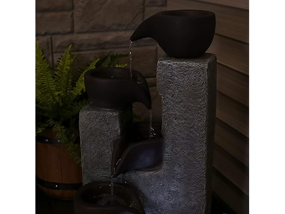 Sunnydaze Aged Tiered Vessels 29-Inch Solar Fountain