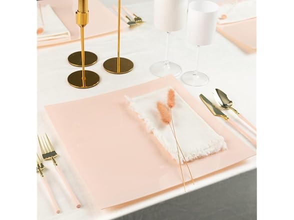 Pink Flat Square Chargers - 13"- 48CT 