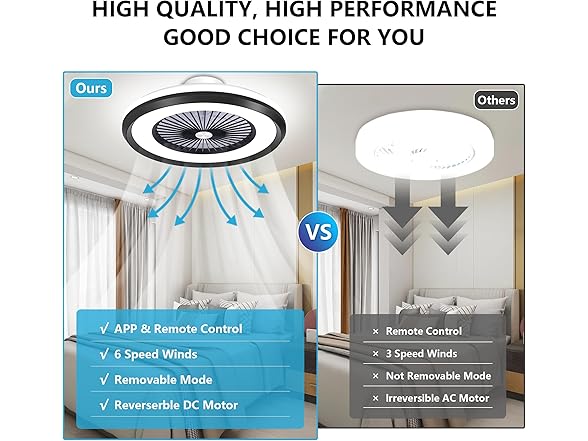 RGB 24" Bladeless Ceiling Fan