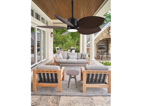 Parrot Uncle 42 Inch Outdoor Palm Leaf Ceiling Fan