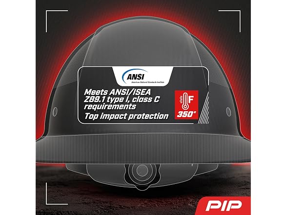 PIP Wolfjaw Full Brim Hard Hat with Matte Carbon Fiber