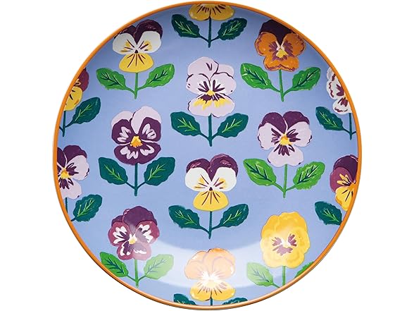 Jubilee Pansy Appetizer Porcelain Plates, Set of 4 Assorted