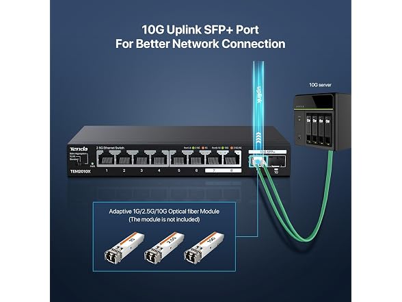 Tenda 2.5 Gbit Switch with 8X 2.5G Ports