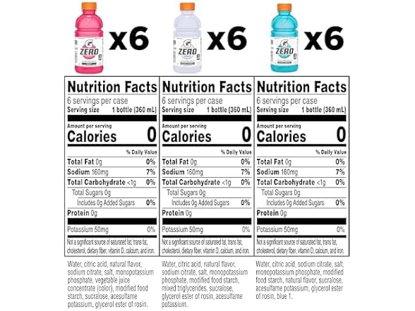18PK Gatorade Zero Flavor Variety Pack, 12 oz