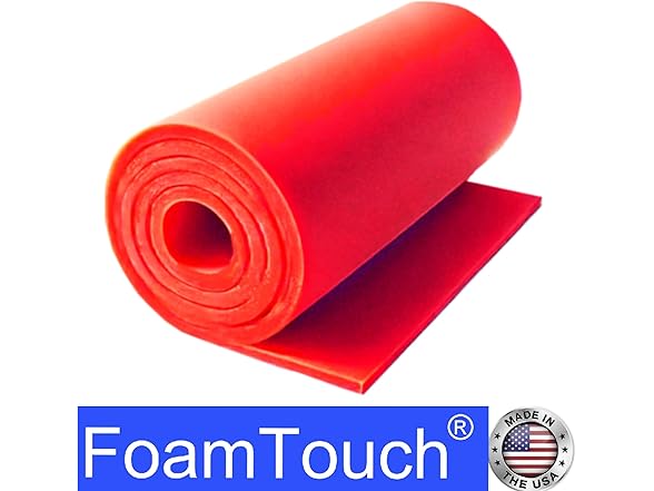 FoamTouch 1"D x 36"W x 72"L Red High Density Foam