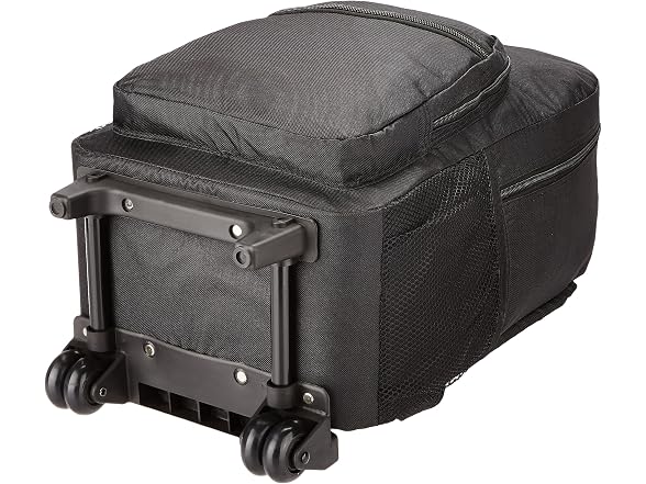 Rockland Double Handle 17" Rolling Backpack, Black
