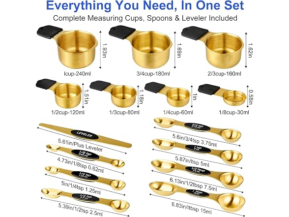 Vfuni Measuring Cups & Spoons Set