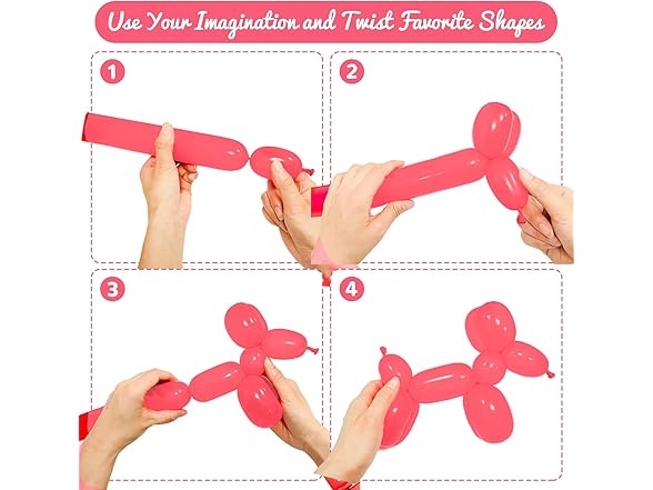 HYKJNBW 100Pcs Pastel Red 260 Balloons